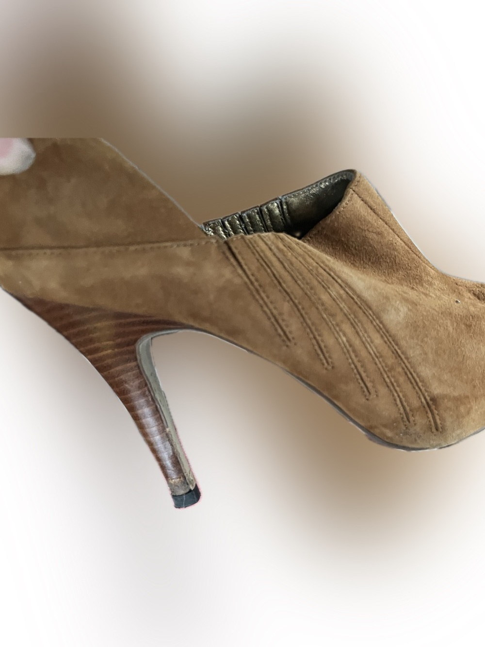 Guess Suede Peep Toe Bootie Heels 8.5 - Picture 4 of 9